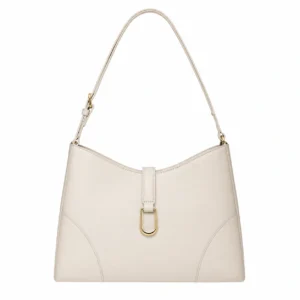 High-End N Women's Off-White Faux Leather Shoulder Handbag