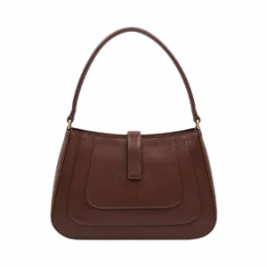 High-End N Women's Dark Brown Faux Leather Shoulder Handbag