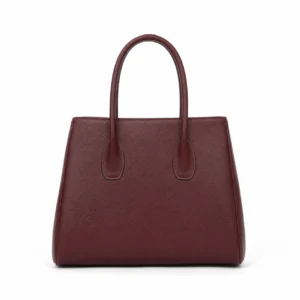 High-End N Women's Maroon Faux Leather Tote Handbag